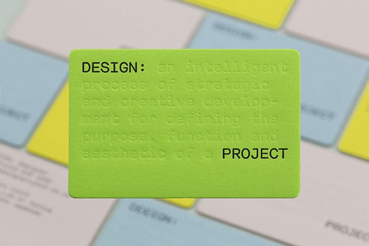design project letterpress business cards gmund volume deboss die cut green detail 2 750