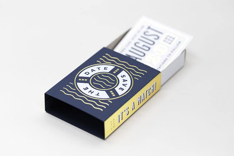 jasper and ben hot foil matchbox save the dates front insert_750