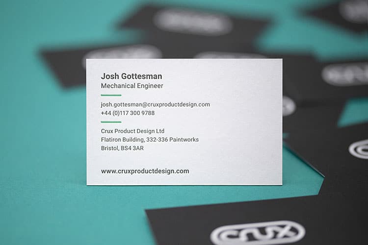 crux hot foil letterpress business cards duplex colorplan detail_750