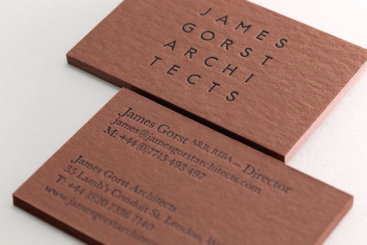 james gorst architects letterpress business cards detail_750