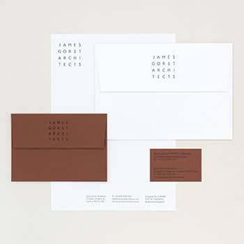 Letterpress business stationery on GFSmith Wild Clay card